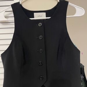 Wilfred Elegant Black Buttoned Vest Top
